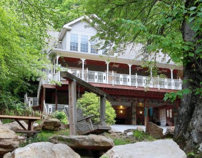 Riverfront home w/ fireplace, porch – outdoor firepit!