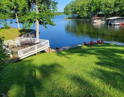 Lake of Egypt lake front with large two level deck